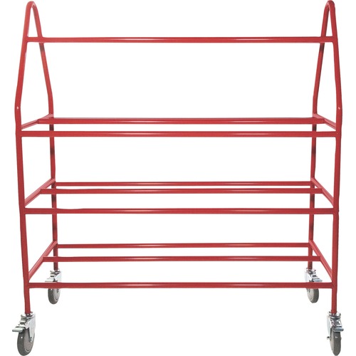 Champion Sports Deluxe Pro Ball Cart - 4 Casters - Steel - 51" Length x 18.5" Width x 54" Height - Red - 1 Each