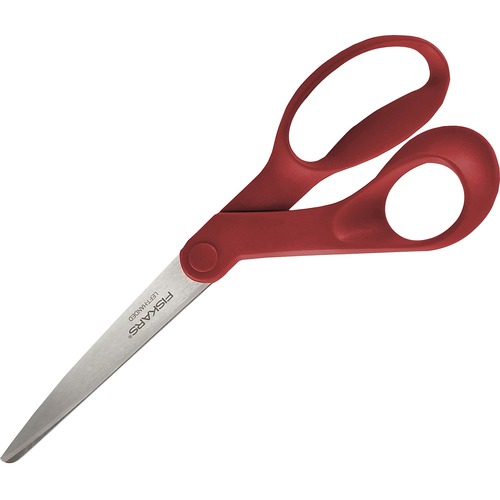 Fiskars Left-hand 8" Bent Scissors - 3.30" Cutting Length - 8" Overall Length - Left - Stainless Steel - Bent Tip - Orange - 1 Each