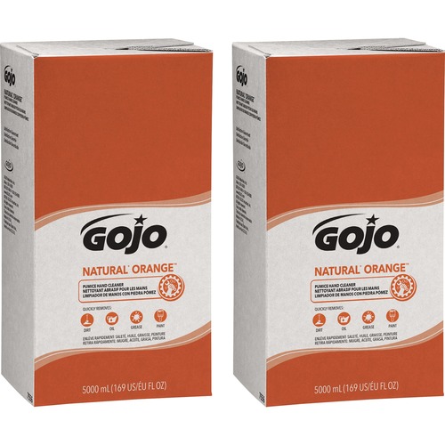 Gojo® Natural Orange Pumice Hand Cleaner - Citrus ScentFor - 1.3 gal (5 L) - Oil Remover, Grease Remover, Dirt Remover, Soil Remover - Hand - White - Fast Acting - 2 / Carton