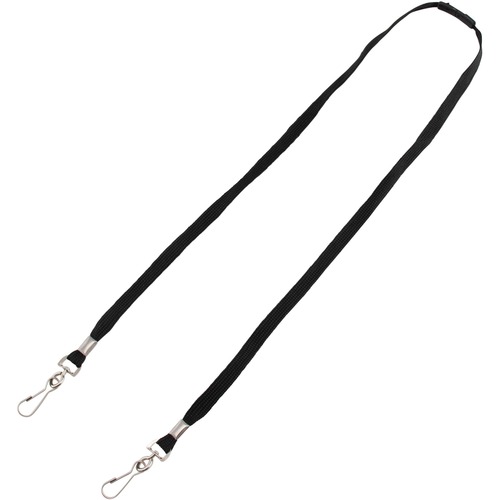 Advantus Face Mask Lanyard - 10 / Pack - Yes - J-Hook Attachment - 30" Length - Black