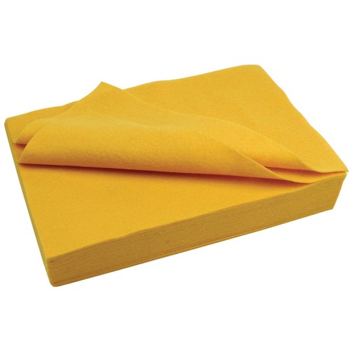 DBLG Import Felt Sheets 9 12" Yellow - Flannel Board - 9" (228.60 mm)Width x 12" (304.80 mm)Length - 10 / Bag - Yellow - Felt