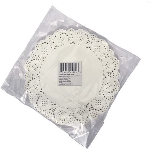 DBLG Import 6.5" Round White Doilies - Table, Bulletin Board, Craft Project, Home, School, Cardmaking x 6.50" (165.10 mm)Diameter - 100 / Bag - White - Paper