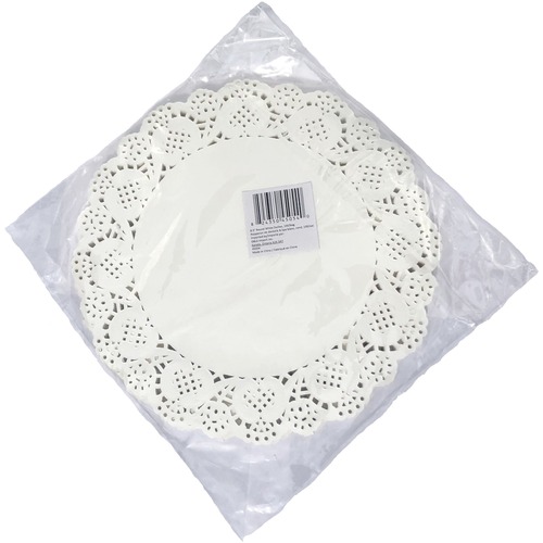 DBLG Import 8.5" Round White Doilies - Table, Bulletin Board, Craft Project, Home, School, Cardmaking x 8.50" (215.90 mm)Diameter - 100 / Bag - White - Paper