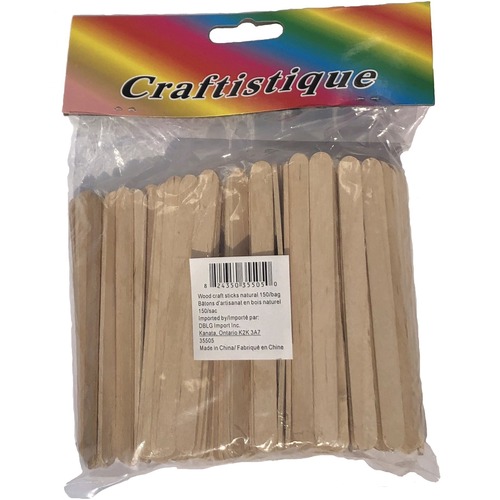 150 Natural Wood Craft Sticks