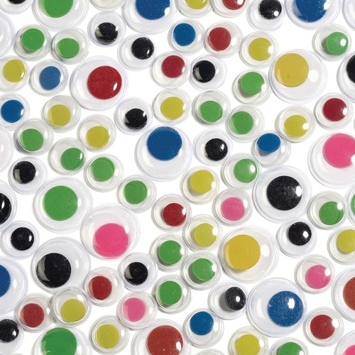 DBLG Import Wiggly Eyes Round Assorted Colours and Sizes - Art Project, Craft Project - 300 / Bag - Assorted
