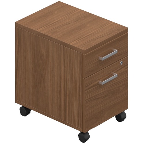 Offices To Go Ionic | Box/File Mobile Pedestal - 16" x 22"27" , 0.1" Edge - 1 x Box, File Drawer(s) - Material: Thermofused Laminate (TFL), Polyvinyl Chloride (PVC) - Finish: Winter Cherry