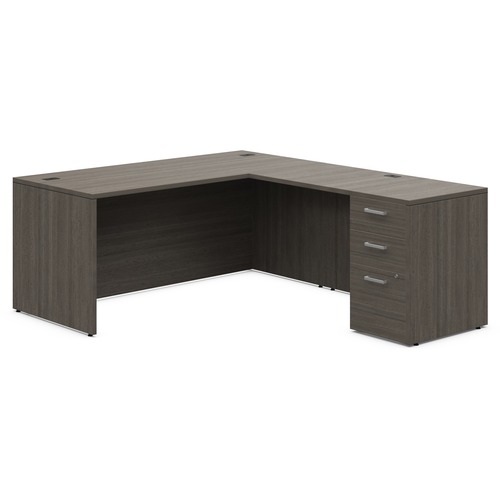 Offices To Go Ionic | "L" Shape Desk - 66"W x 78"D x 29"H overall - 0.1" Edge, 66" x 78"29" - Finish: Absolute Acajou