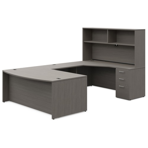 Offices To Go Ionic MLP204 Office Furniture Suite - 120" x 72" x 65" - Finish: Absolute Acajou - Contemporary - Laminate - GLBMLP204RACJ