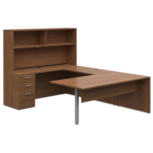 Offices To Go Ionic | Management Suite with Rectangular Island - 72"W x 102"D x 65"H overall - 0.1" Edge, 72" x 102" x 65" - Finish: Winter Cherry - Contemporary - Laminate - GLBMLP221WCRWC