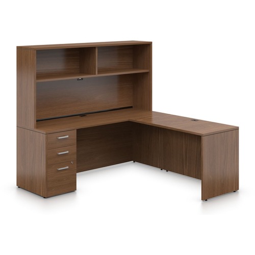 Offices To Go Ionic | Supervisor "L" Shaped Suite - 72"W x 72"D x 65"H overall - 0.1" Edge, 72" x 72" x 65" - Finish: Winter Cherry - Contemporary - Laminate - GLBMLP206WCR