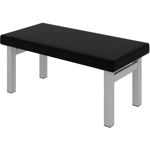 Offices To Go Ionic Bench - 42" x 20" x 18" - Material: Luxhide - Finish: Sandtex, Black