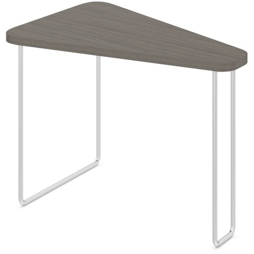 Offices To Go Craft Wedge Overtable - 26"19" , 0.7" Table Top, 0.5" Leg - Material: Thermofused Laminate (TFL) Table Top, Steel Leg - Finish: Absolute Acajou, Chrome Leg - Cafeteria & Breakroom Tables - GLBMVL13022ACJCM