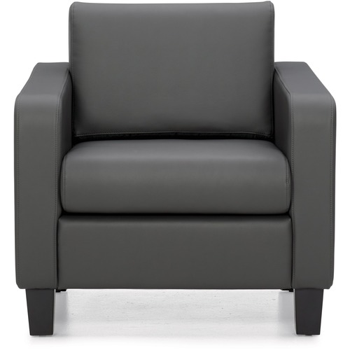 Offices To Go Suburb | Lounge Chair - Four-legged Base - Charcoal - Bonded Leather, Luxhide - 1 Each - Reception, Side & Guest Chairs - GLBMVL13051BL27