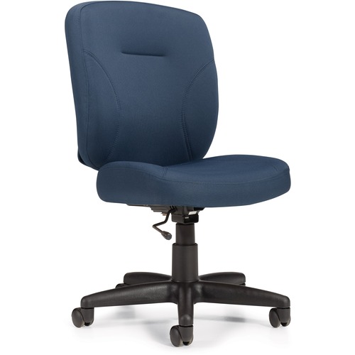 Offices To Go Yoho | Armless Medium Back Task Chair - Mid Back - 5-star Base - Pacific Blue - Fabric - 1 Each