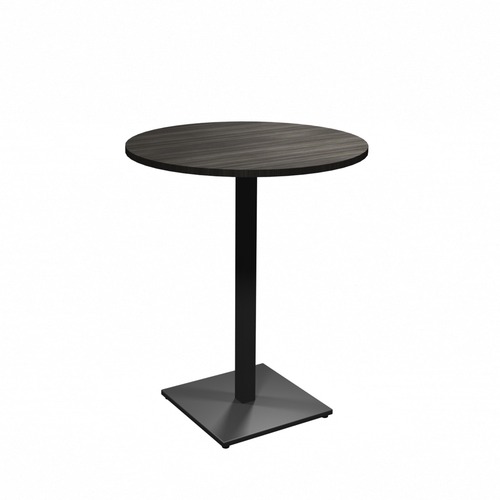 HDL 36" Round Bar Table - 42" x 36" , 1" Table Top - Material: Metal Base - Finish: Gray Dusk, Black Powder Coat