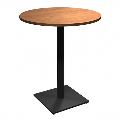 HDL 36" Round Bar Table - 42" x 36" , 1" Table Top - Material: Metal Base - Finish: Sugar Maple, Black Powder Coat