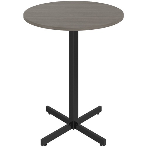 Offices To Go Ionic | 36" x 42"H Round Table - X-Base - 36" x 36"42" , 1" Top, 0.1" Edge - Finish: Absolute Acajou