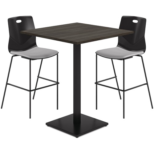 HDL 36" x 36" Square Bar Table - 36" x 36" x 42" , 1" Table Top - Material: Metal Base - Finish: Gray Dusk, Black Powder Coat