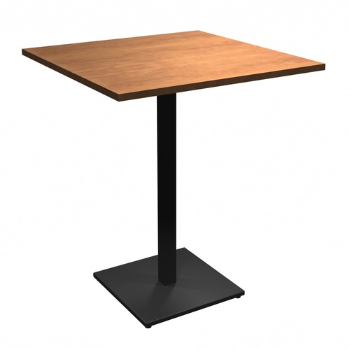 HDL 36" x 36" Square Bar Table - 36" x 36" x 42" , 1" Table Top - Material: Metal Base - Finish: Sugar Maple, Black Powder Coat