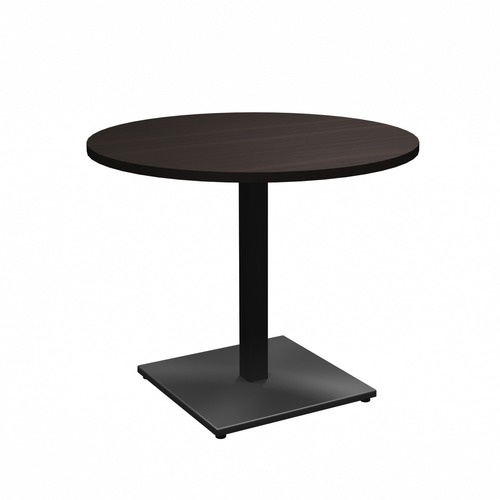 HDL 36" Round Cafeteria Table - 30" x 36" , 1" Table Top - Material: Metal Base, Polyvinyl Chloride (PVC) Edge - Finish: Evening Zen, Black Powder Coat