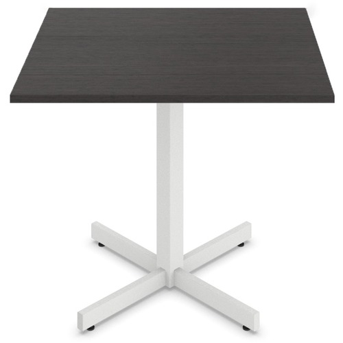 Offices To Go Ionic 36"D x 29"H Square Table - X-Base - 36" x 36" x 29" , 1" Table Top - Material: Steel Base, Metal Leg, Thermofused Laminate (TFL) Table Top, Plastic Cap - Finish: Dark Espresso, Designer White Base, Sandtex Leg - Cafeteria & Breakroom Tables - GLBML36SXDES