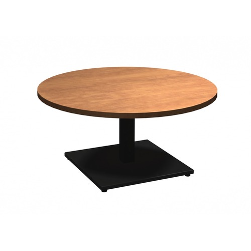 HDL 36" Round Coffee Table - 16.8" x 36" , 1" Table Top - Material: Metal Base - Finish: Sugar Maple, Black Powder Coat