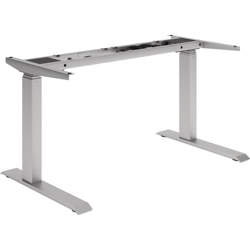 HDL Calypso CAL-E1-2LEG Table Base - 50" - Material: Steel Frame - Finish: Silver Metal