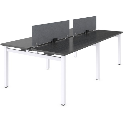 Offices To Go Ionic MLP496 Workstation - 96" x 50" x 29" - Material: Polyethylene Terephthalate (PET) Felt Panel - Finish: Asian Night, Designer White Leg