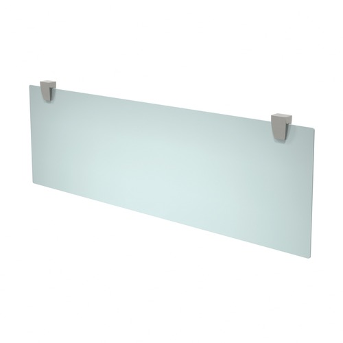 Heartwood Plexiglass Hanging Modesty Panel - 48" Width x 15" Height - Plexiglass - Silver Metal, Clear