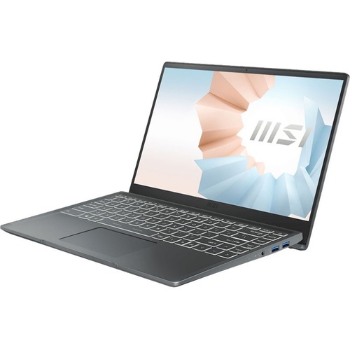 MSI Modern 14 B11SB-288 14" Notebook - Full HD - 1920 x 1080 - Intel Core i7 11th Gen i7-1165G7 900 MHz - 16 GB Total RAM - 512 GB SSD - Carbon Gray - Windows 10 Home - NVIDIA GeForce MX450 with 2 GB - In-plane Switching (IPS) Technology - Front Camera/We