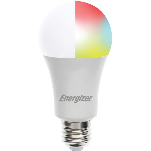 Energizer A19 Smart Bright White and Multicolor LED Bulb - 11.50 W - 75 W Incandescent Equivalent Wattage - 120 V AC - 800 lm - A19 Size - Multicolor, Bright White Light Color - E26 Base - 6500°K Color Temperature - Alexa, Google Assistant Supported -