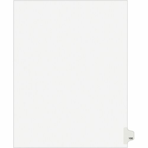 Avery® Side Tab Individual Legal Dividers - 500 x Divider(s) - 500 Side Tab(s) - 100 - 1 Tab(s)/Set - 8.5" Divider Width x 11" Divider Length - Letter - 8.50" Width x 11" Length - White Paper Divider - 20 / Carton