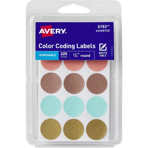 Avery® Round Color Coding Labels - 1/4" Diameter - Removable Adhesive - Round - Multicolor - 36 / Carton