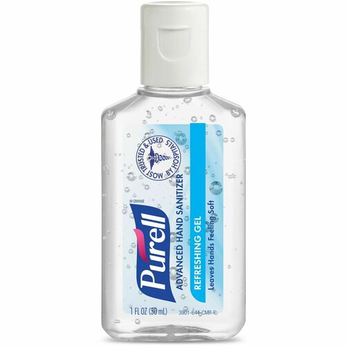 PURELL® Advanced Hand Sanitizer Gel - 1 fl oz (29.6 mL) - Bottle Dispenser - Kill Germs - Skin, Hand - Clear - 72 / Carton