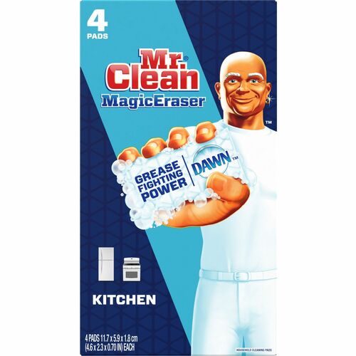 Mr. Clean Magic Eraser Cleaning Pads - 4/Pack - Rectangle - 5.40" Width x 9.80" Depth - Ceramic Tile, Granite Floor - Dirt Remover, Grime Resistant - Foam - White