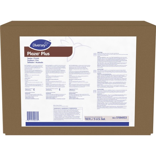 Diversey Plaza Plus Sealer/Finish - 640 fl oz (20 quart) - Slight Ammonia Scent - 1 / Box - White