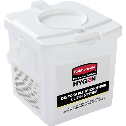 Rubbermaid Commercial HYGEN Microfiber Charging Tub - 7.9" Width x 7.4" Height x 7.8" Length - 4 / Carton - White