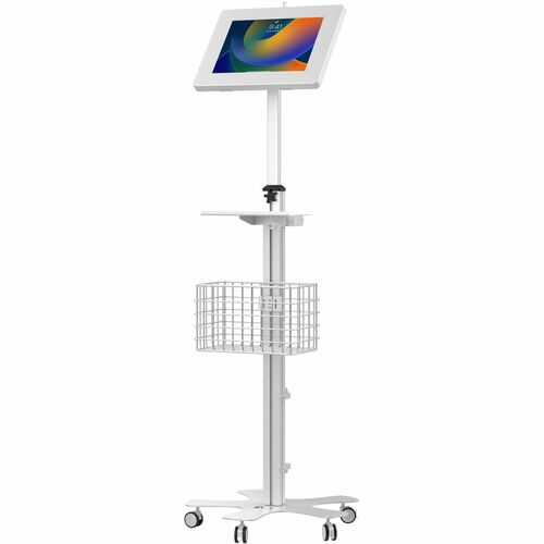 CTA Digital Medical Mobile Floor Stand with Large Universal Security Enclosure - Up to 12.9" Screen Support - 61" (1549.40 mm) Height x 14.50" (368.30 mm) Width x 13" (330.20 mm) Depth - Floor - Steel