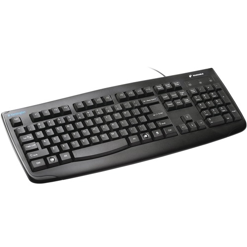 Kensington Pro Fit USB Washable Keyboard - Cable Connectivity - USB Interface - 104 Key - Rugged - English - Desktop Computer - Windows, Mac OS, Chrome OS - Black - Keyboards - KMWK74200CA