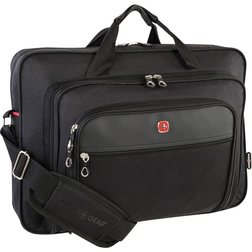 Swissgear Deluxe SWA0998-009 Carrying Case (Briefcase) for 17" to 17.3" Apple Notebook - Black - Anti-scratch, Anti-slip Shoulder Pad - 600D Polytex, Polyster - Handle, Shoulder Strap, Clip-on Strap, Trolley Strap - 12.50" (317.50 mm) Height x 17.25" (438