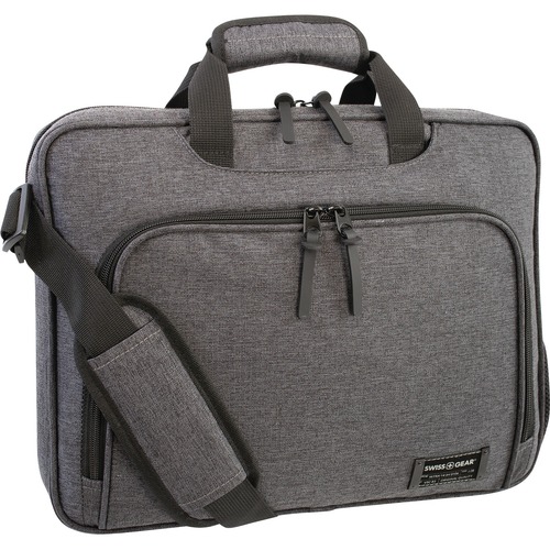 SwissGear SWA5132 005 Carrying Case (Briefcase) for 7" to 15.6" Notebook - Gray - Fabric, Dobby Polytex, Polyester Body - Shoulder Strap, Handle - 11.50" (292.10 mm) Height x 15.50" (393.70 mm) Width x 3" (76.20 mm) Depth - 1 Pack