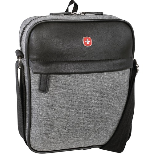 Swissgear Carrying Case (Sleeve) for 10" Tablet - Black, Gray - Polyester, Faux Leather, Cotton Strap - Shoulder Strap, Handle, Trolley Strap - 11" (279.40 mm) Height x 9" (228.60 mm) Width x 2" (50.80 mm) Depth - Unisex - 1 Pack - Laptop Cases & Bags - HDLSWC5147005
