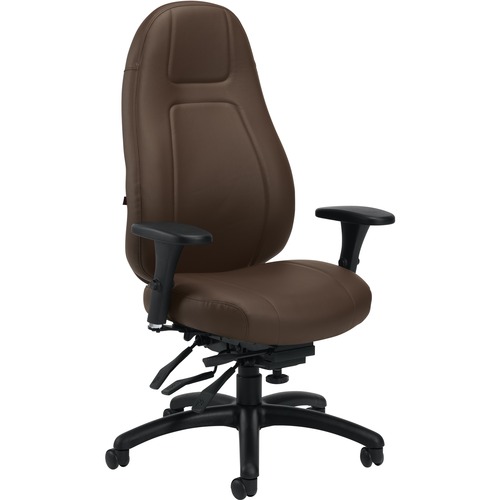 Basics OBUSforme Elite Multi-Tilter High Back Bonded Leather Chairs Dark Brown - High Back - Dark Brown - Bonded Leather - Armrest