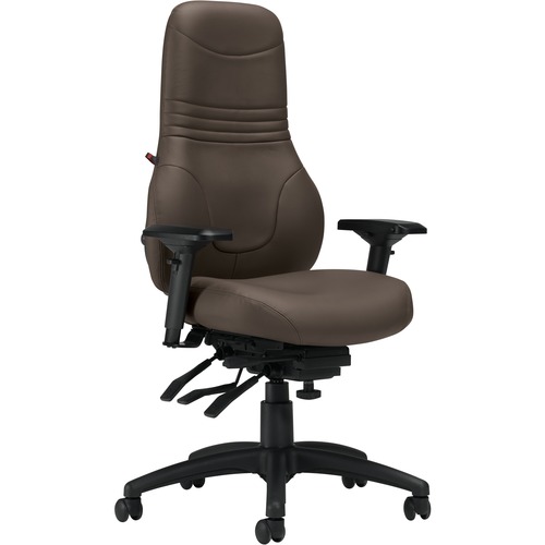 Basics Ergo Boss Executive Back Multi-Tilter Chair Leather Dark Brown - Memory Foam Back - Dark Brown - Bonded Leather