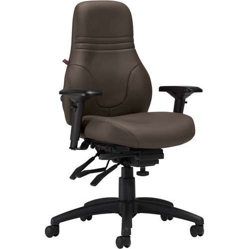 Basics Ergo Boss High Back Multi-Tilter Chair Leather Dark Brown - Memory Foam Back - High Back - Dark Brown - Bonded Leather