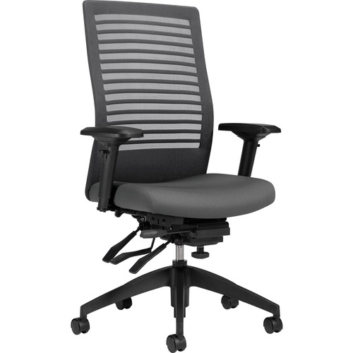 Basics Elora Multi-Tilter High Back Chair Grey - Mesh, Fabric Seat - Mesh Back - High Back - Gray/Grand