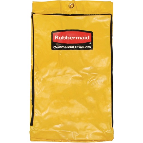 Rubbermaid Commercial 24 Gal Janitorial Cleaning Cart Vinyl Bag Traditional, Yellow - 90.85 L - 6.50" (165.10 mm) Width x 9.13" (231.90 mm) Length - Yellow - Vinyl - 1Each - Janitorial Cart, Supplies, Tool, Laundry