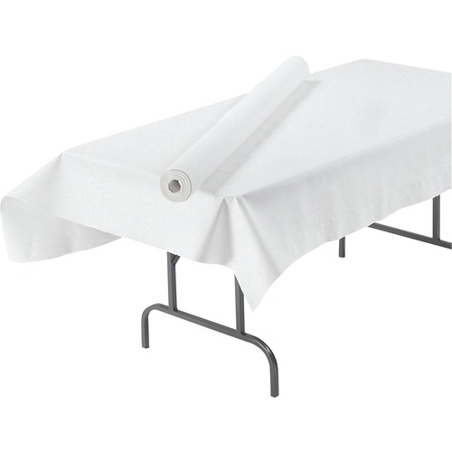 Lapaco Banquet Table Cover Roll - Paper - White - 1 Each = FOD475002