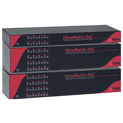 Rose Electronics UltraMatrix E-Series 2xE 8-Port KVM Switch - 8 x 2 - 8 x DB-25 Keyboard/Mouse/Video - 1U - Rack-mountable