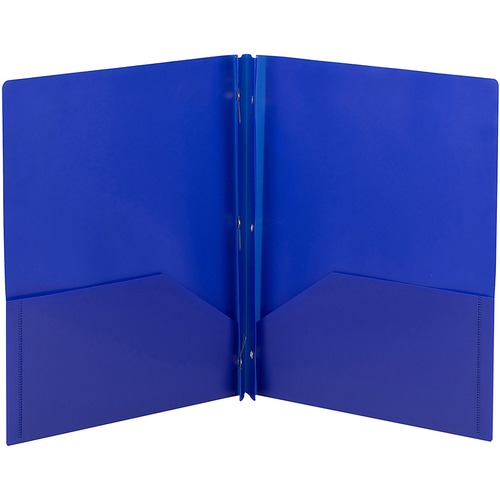 Smead Letter Fastener Folder - 8 1/2" x 11" - 180 Sheet Capacity - 2 x Double Tang Fastener(s) - 2 Inside Back Pocket(s) - Blue - 72 / Carton